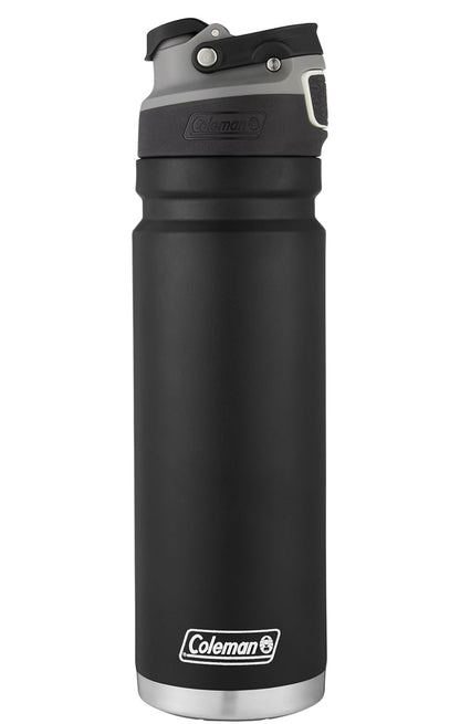 Coleman Stainless Steel Water Bottle, Free Flow, 24Oz, Black