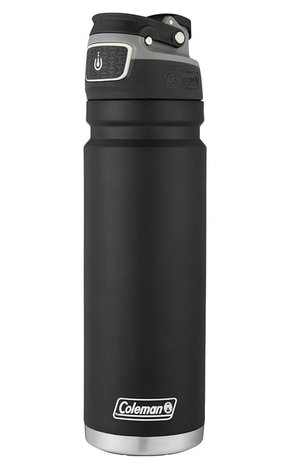 Coleman Stainless Steel Water Bottle, Free Flow, 24Oz, Black