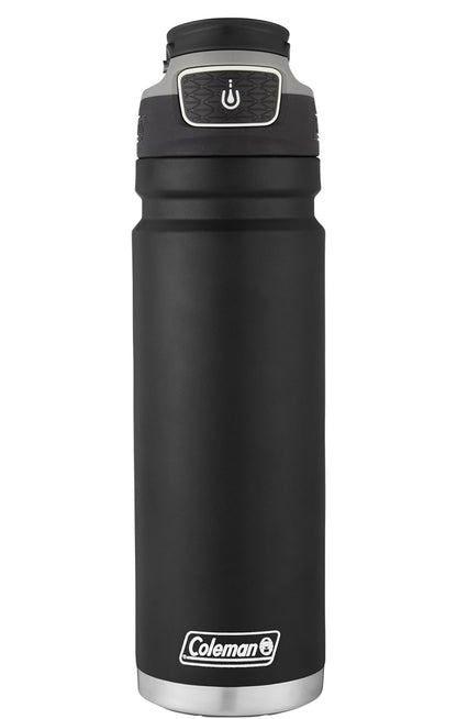 Coleman Stainless Steel Water Bottle, Free Flow, 24Oz, Black